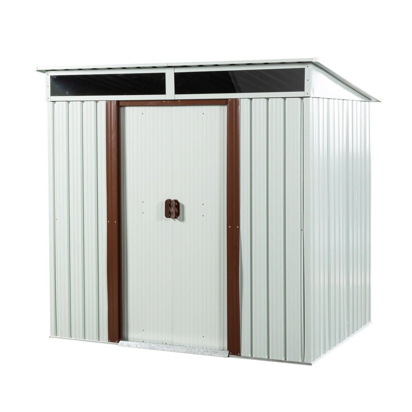 Galvanized Steel Outdoor Storage Shed and Padlock