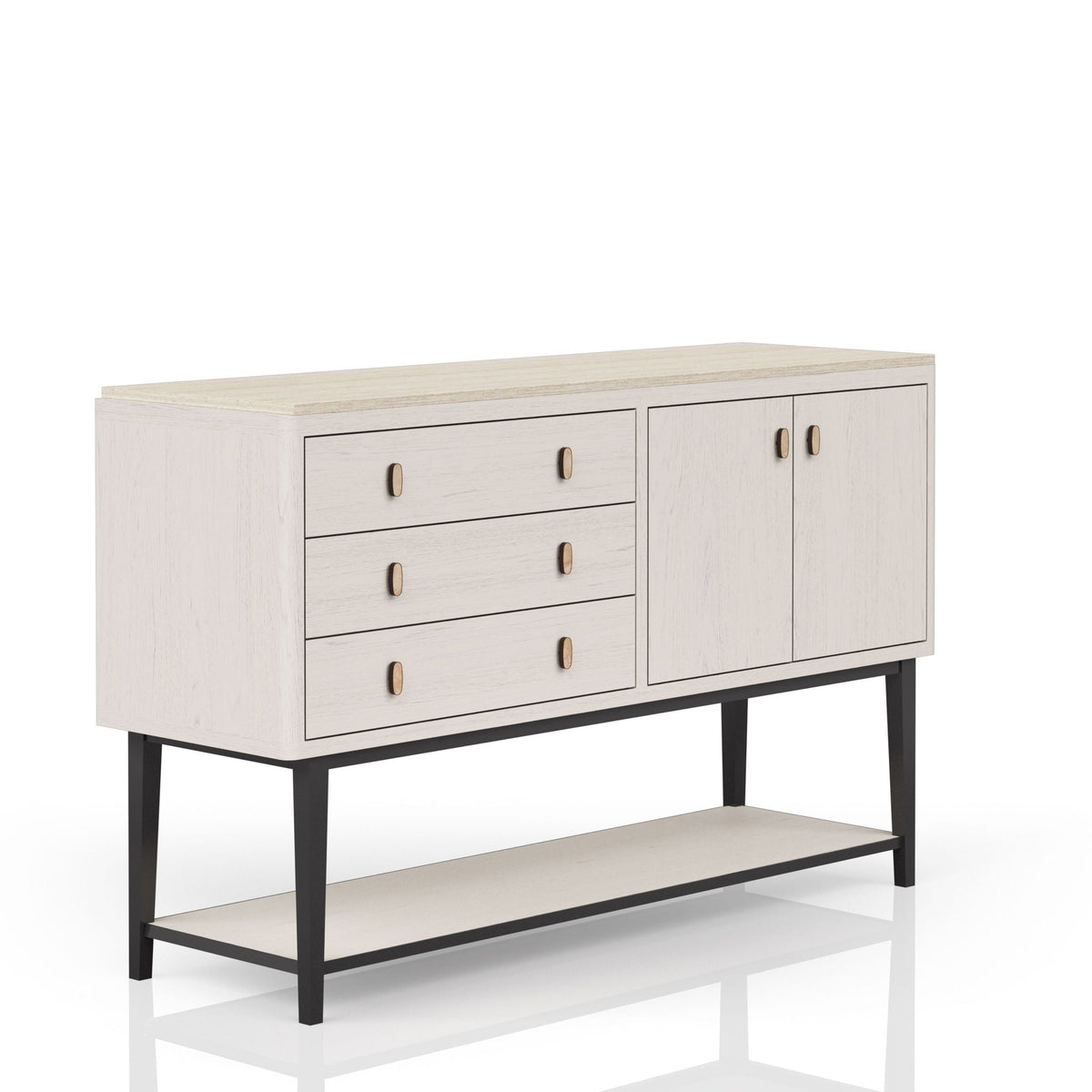 White server with base and power access, 60W x 18D x 37H, HouseOfZazla buffet on Tampa Home & Garden Store