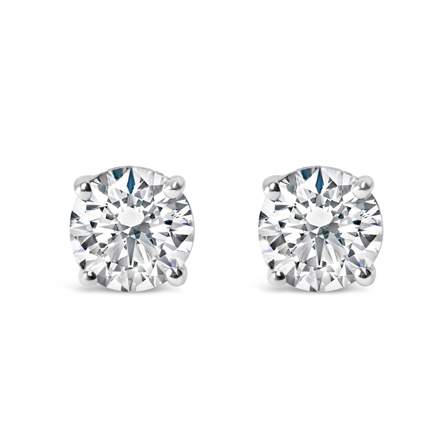 Stud earrings .925 silver, 1.0 cttw lab-grown round diamond, 4-prong, F-G VS2-SI1, Bids.com on Tampa Home & Garden Store