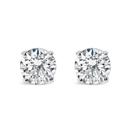 Stud earrings .925 silver, 1.0 cttw lab-grown round diamond, 4-prong, F-G VS2-SI1, Bids.com on Tampa Home & Garden Store