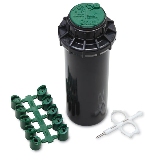 Voyager II gear-drive sprinkler head green top black body Orbit Irrigation sprinkler system on Tampa Home & Garden Store