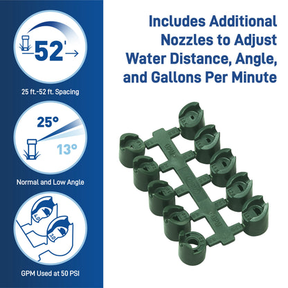 Orbit Voyager II Gear-Drive Rotor Sprinkler head, green plastic, underground irrigation on Tampa Home & Garden Store