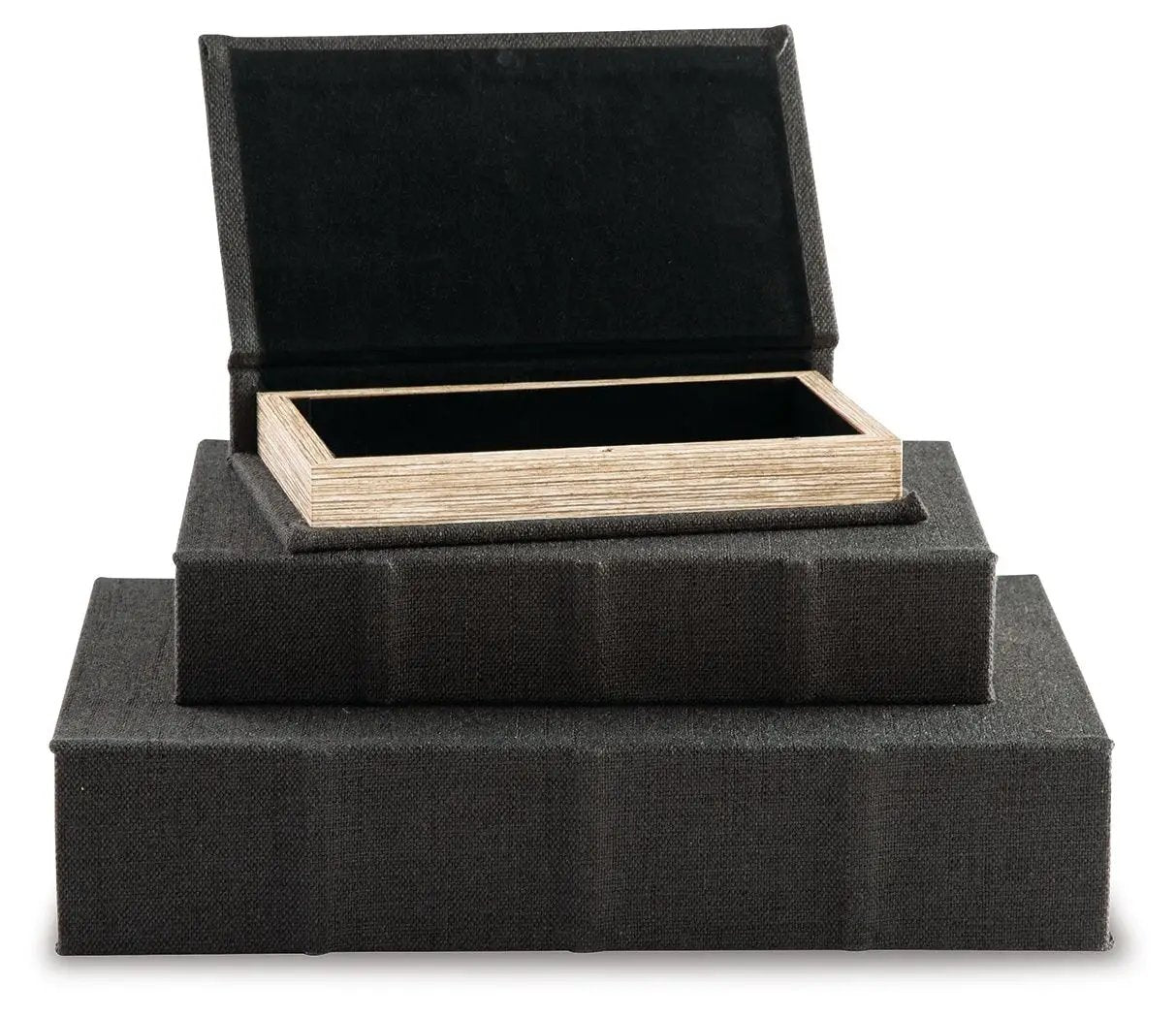 Jolina Linen Box Set of 3 Keepsake Boxes