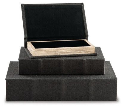 Jolina Linen Box Set of 3 Keepsake Boxes