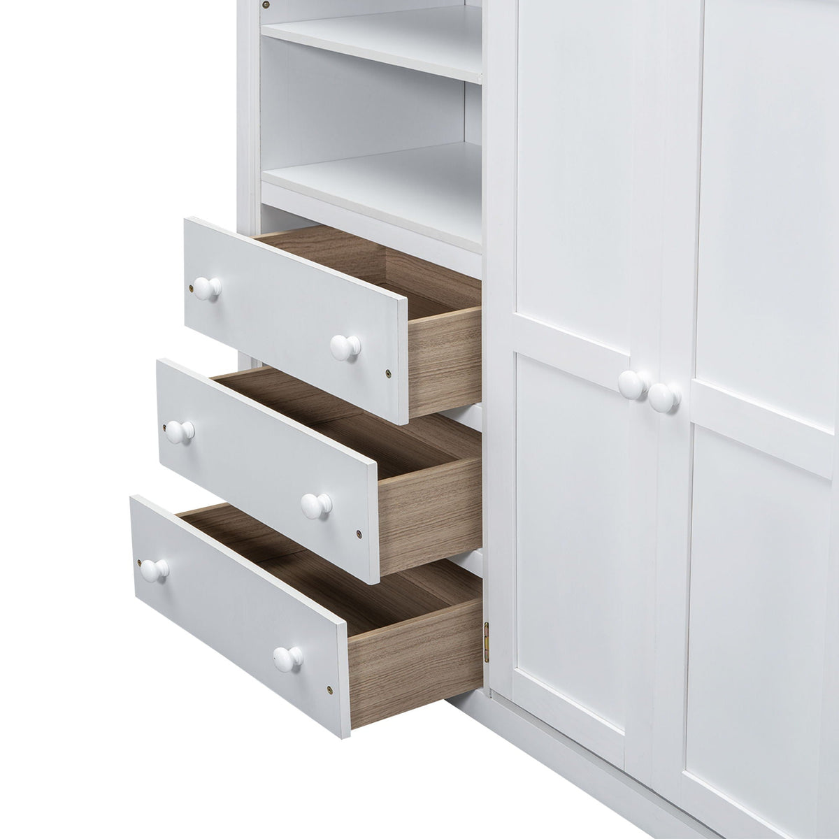 Loft bed with built-in wardrobe and drawers in white by HouseOfZazla on Tampa Home & Garden Store