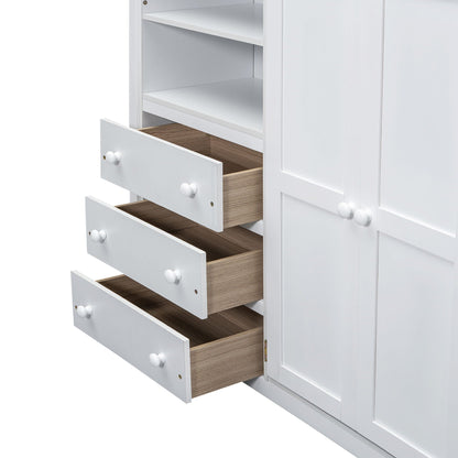 Loft bed with built-in wardrobe and drawers in white by HouseOfZazla on Tampa Home & Garden Store