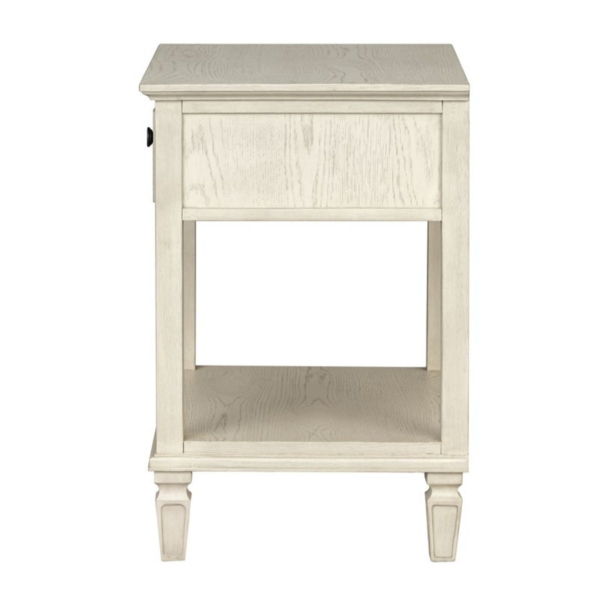 Bedside table with drawer and shelf in solid wood, whitewashed finish by HouseOfZazla on Tampa Home & Garden Store