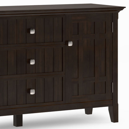 Bedford Sideboard Buffet dark tobacco brown with paneled doors and brushed nickel knobs on Tampa Home & Garden Store