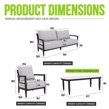 Outdoor Conversation Set with Sunbrella Cushions