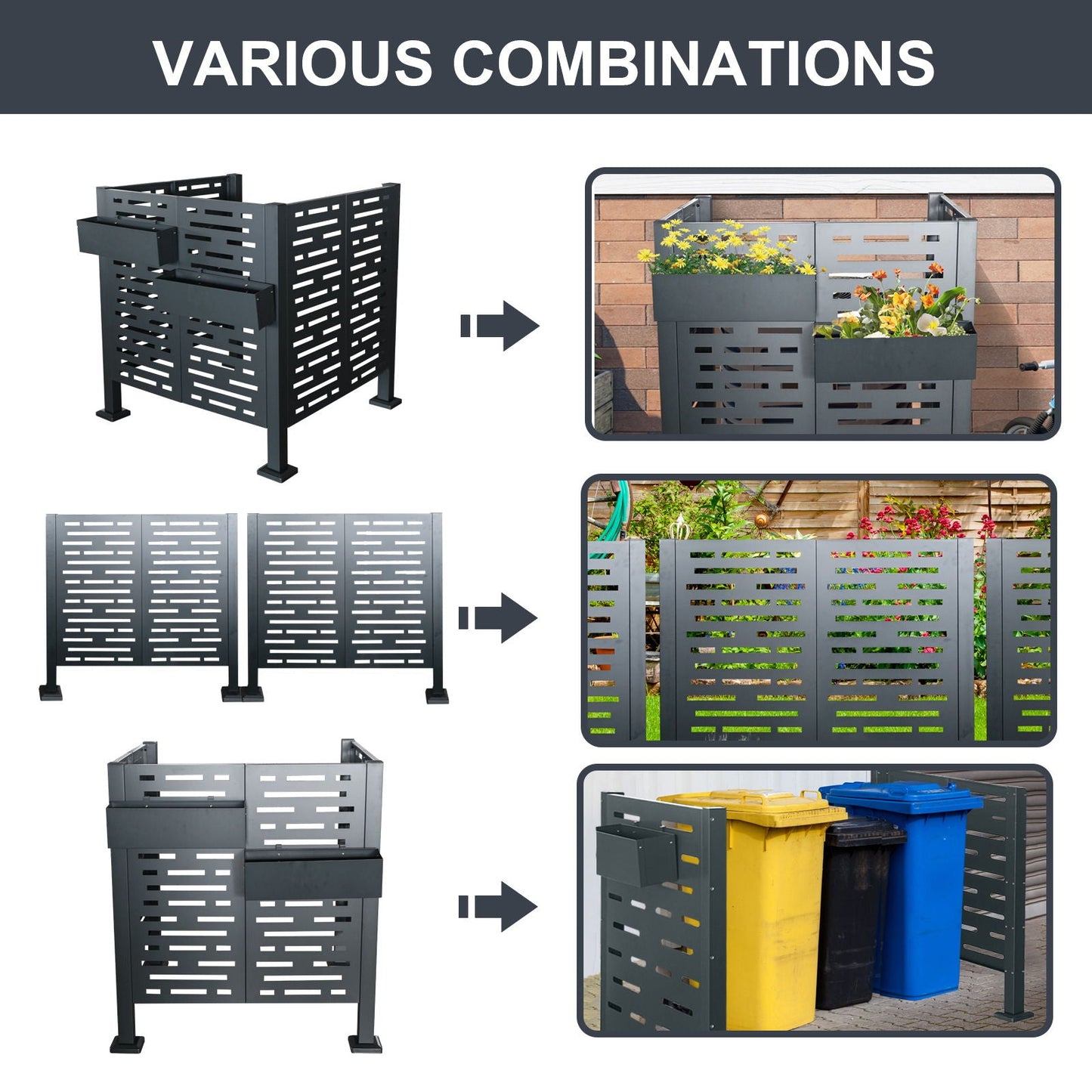 Air Conditioner Privacy Fence Cover and 3 Panels