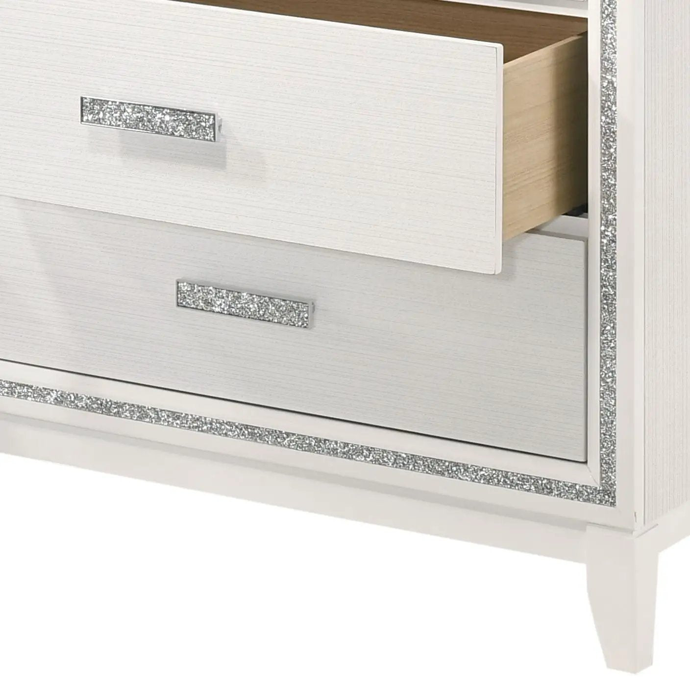 Haiden Dresser with Silver Trim Six Drawers