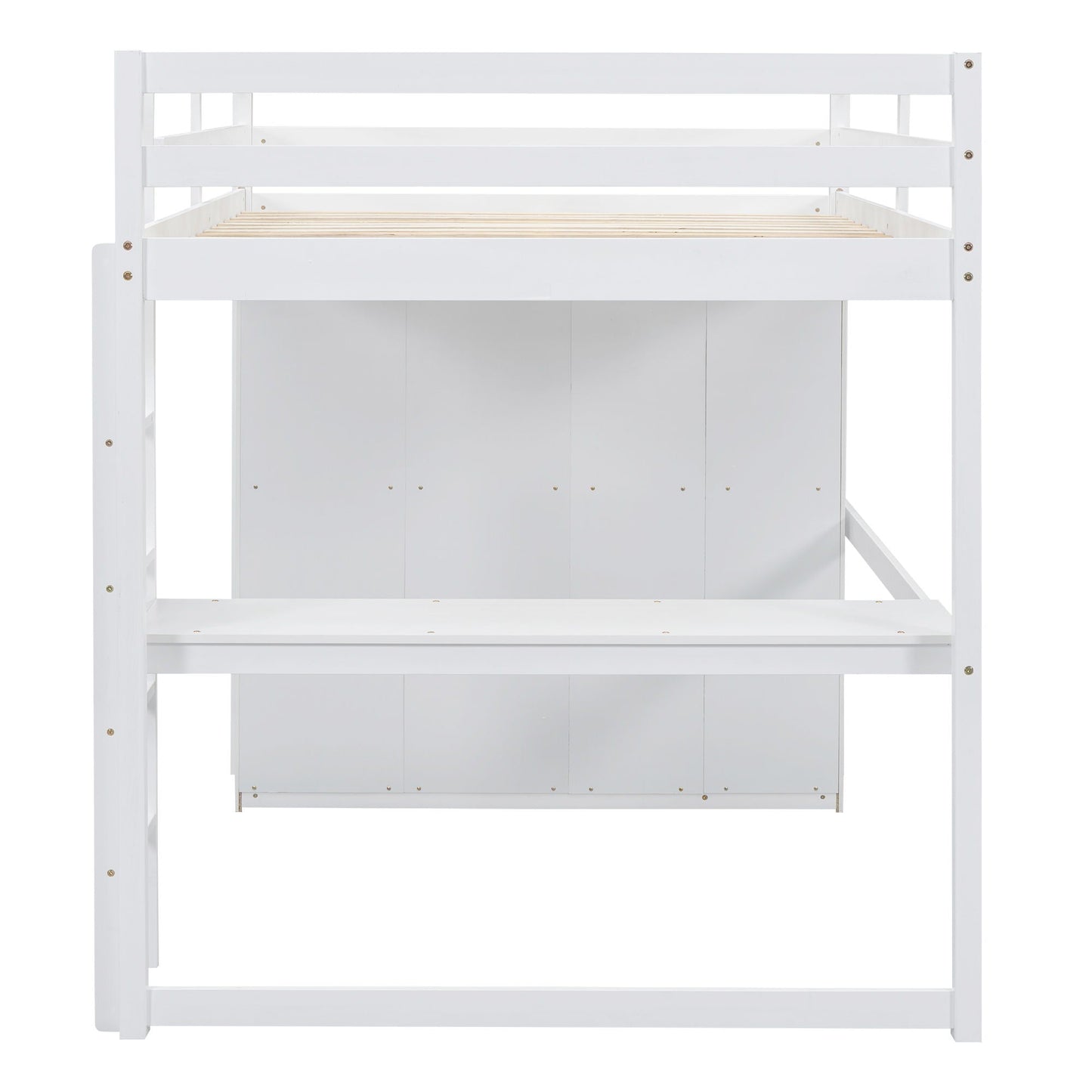 Loft bed white with built-in wardrobe, shelves and drawers by HouseOfZazla on Tampa Home & Garden Store