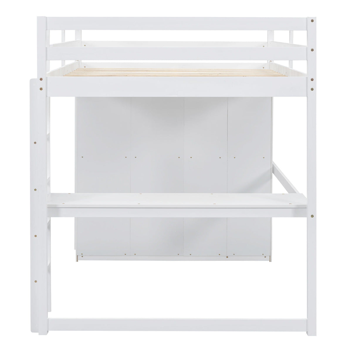 Loft bed white with built-in wardrobe, shelves and drawers by HouseOfZazla on Tampa Home & Garden Store