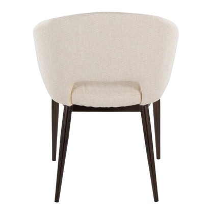Contemporary arm chair with cut-out backrest, beige fabric, dark wood legs by HouseOfZazla on Tampa Home & Garden Store
