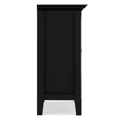 Amherst handcrafted black finish accent cabinet with crown molding by HouseOfZazla on Tampa Home & Garden Store