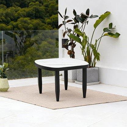 Outdoor Elegance Table rounded corners white round-top coffee table black legs HouseOfZazla on Tampa Home & Garden Store
