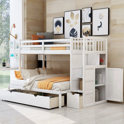Bunk Bed with convertible bottom, white frame, storage drawers by Unique Piece Furniture on Tampa Home & Garden Store
