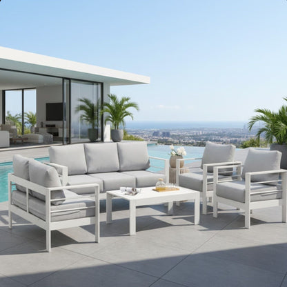 Outdoor Iron Patio Set With The Thick Cushions