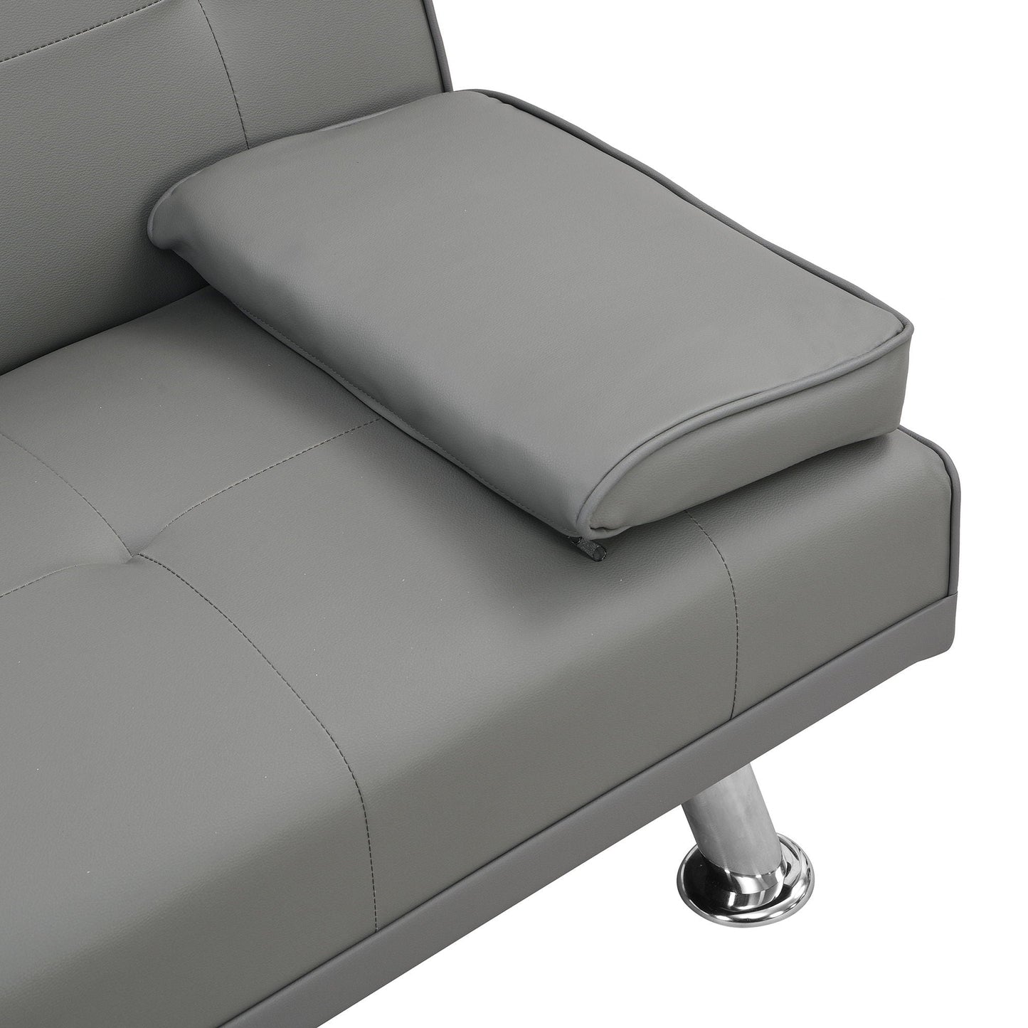 Modern Sofa Bed with Armrest and Wood Frame
