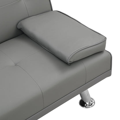Modern Sofa Bed with Armrest and Wood Frame