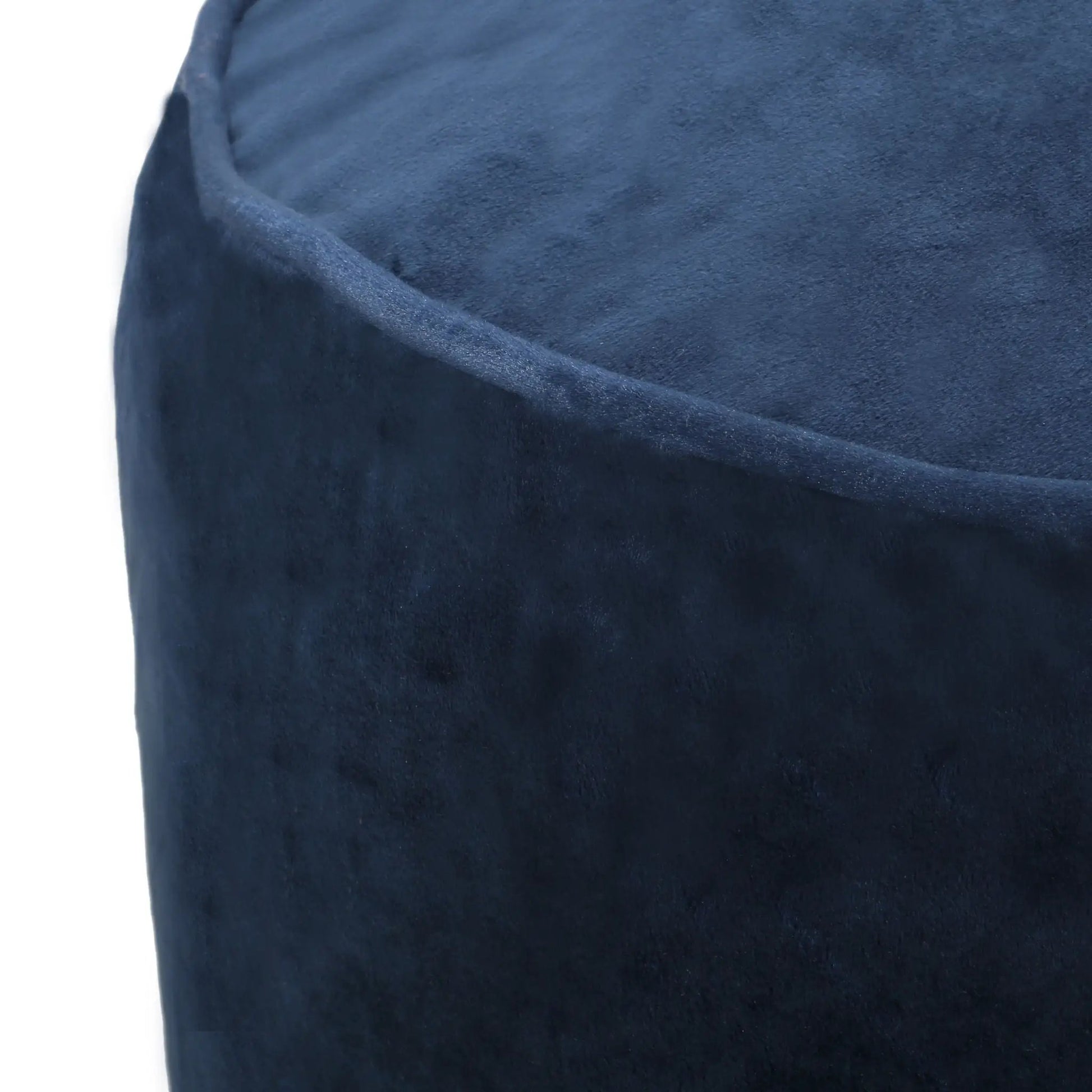 Shimon cylinder pouf ottoman blue velvet fabric texture visible Unique Piece Furniture on Tampa Home & Garden Store
