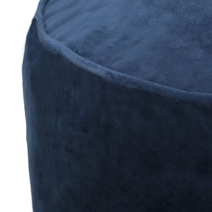Shimon cylinder pouf ottoman blue velvet fabric texture visible Unique Piece Furniture on Tampa Home & Garden Store