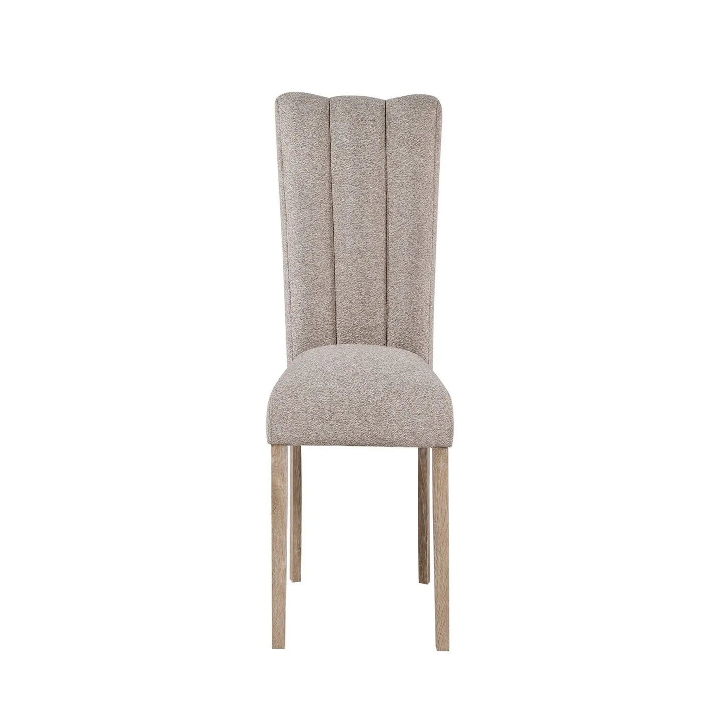 Sheena 5-Piece dining set with high-back upholstered chairs in beige fabric and wood legs on Tampa Home & Garden Store