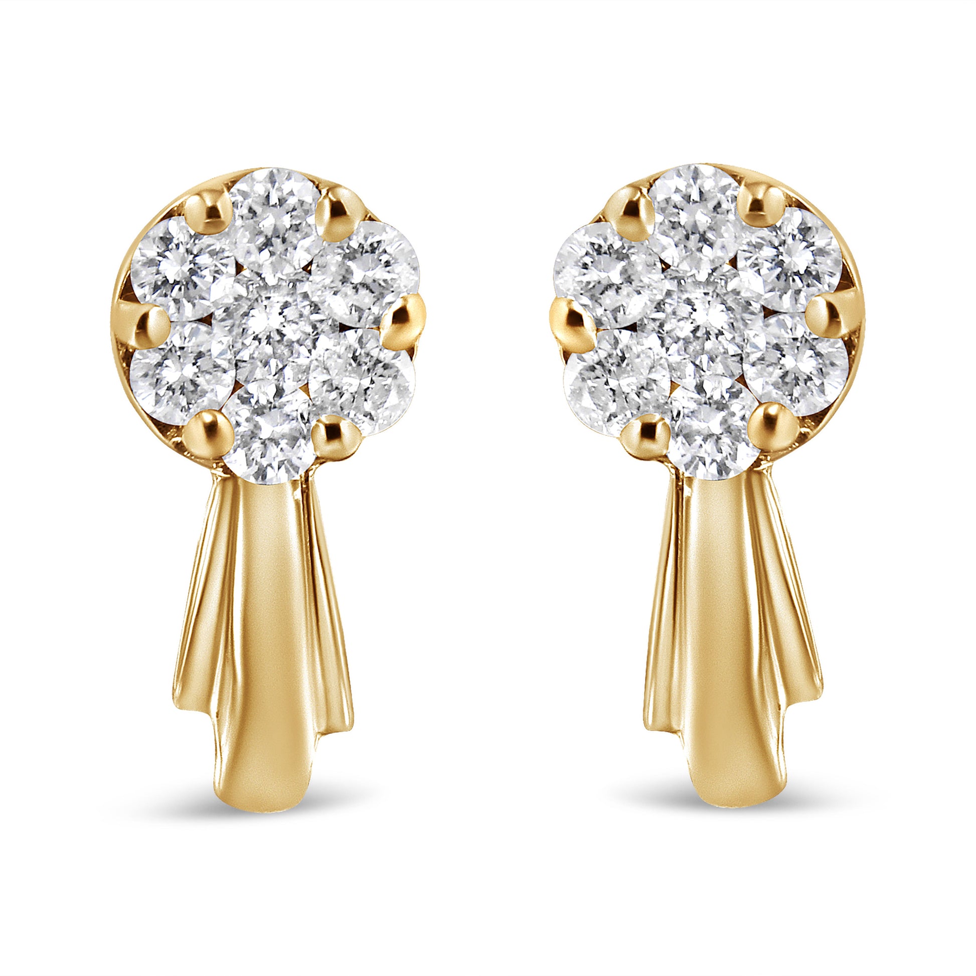 Gold-tone diamond floral cluster drop earrings pair with tassel fringe by Bids.com on Tampa Home & Garden Store