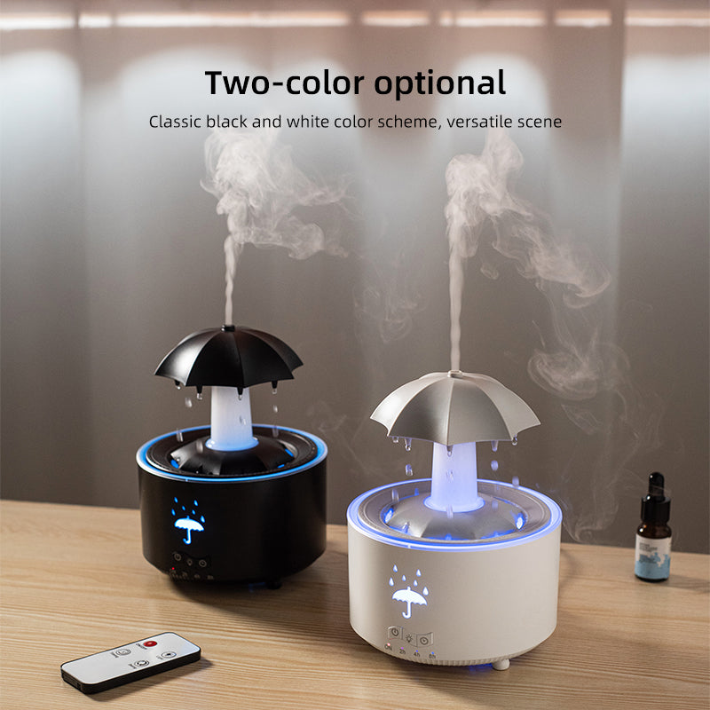 Rotating umbrella water droplet humidifier household heavy fog desktop rainbow lights remote control aromatherapy machine - Tampa Home & Garden Store
