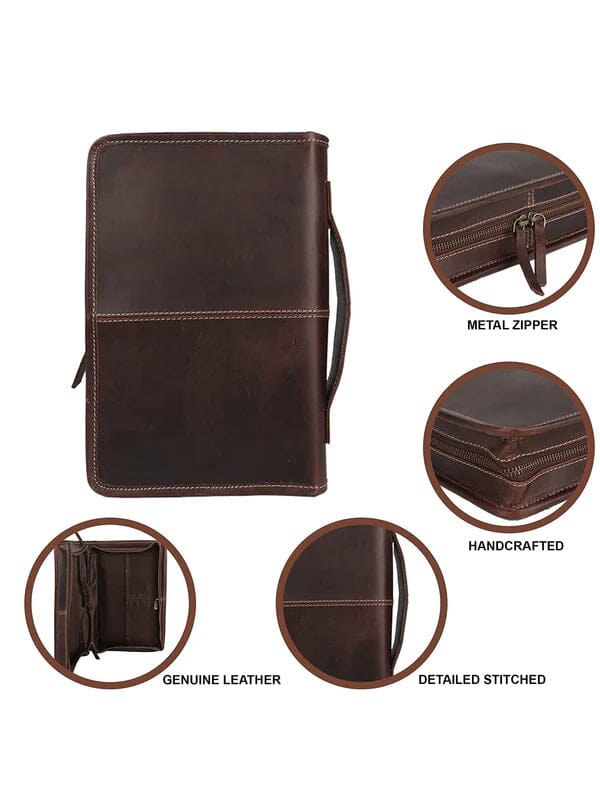 Classic Bible Leather Cover - Choco - Tampa Home & Garden Store