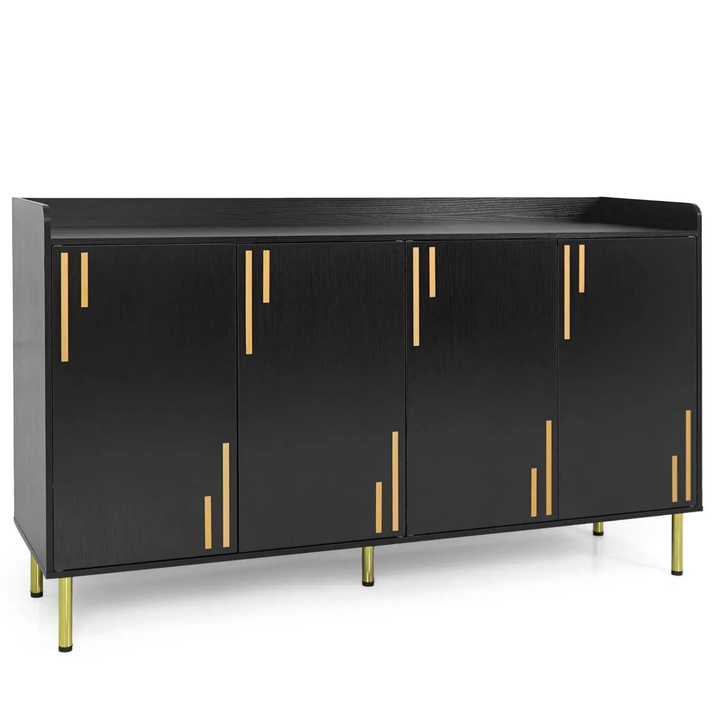 55 Inch Buffet Cabinet 4 Doors and Metal Legs