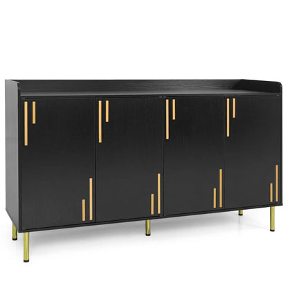 55 Inch Buffet Cabinet 4 Doors and Metal Legs