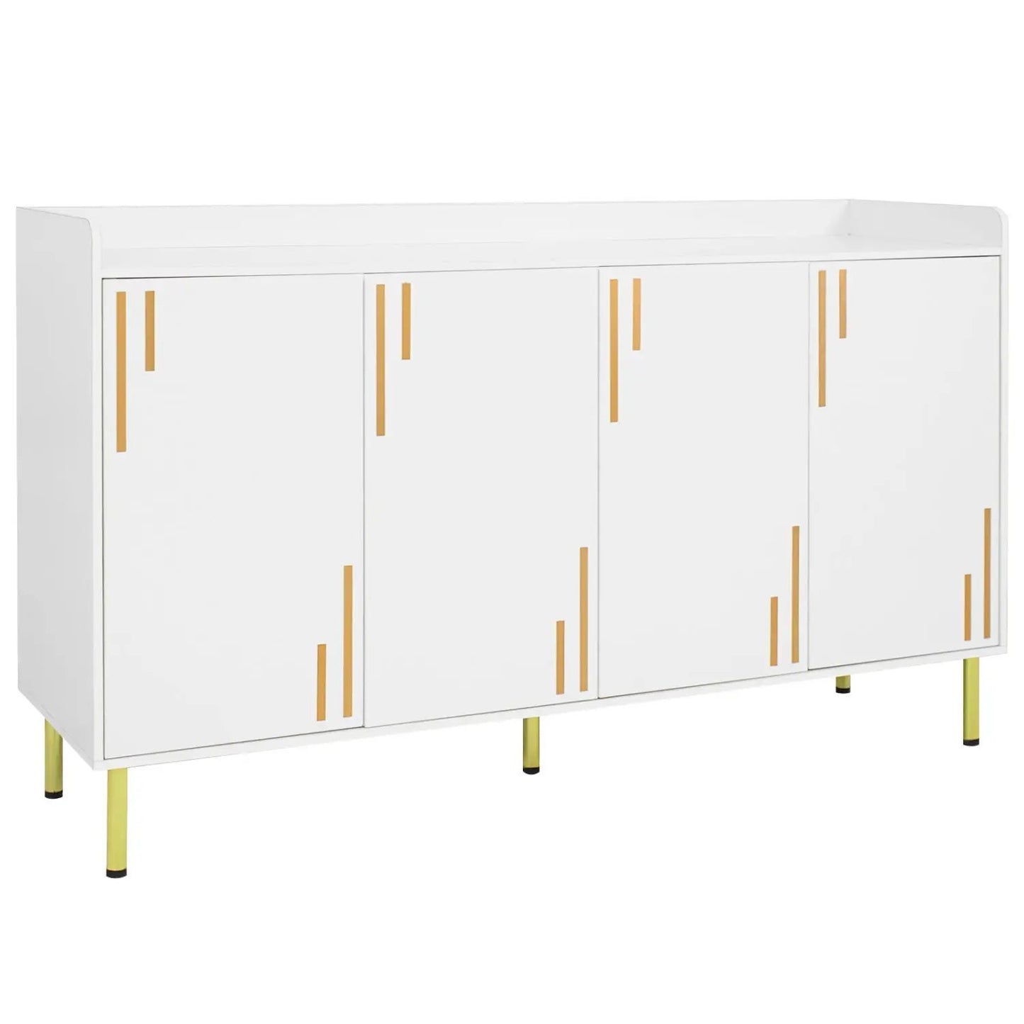 55 Inch Buffet Cabinet 4 Doors and Metal Legs