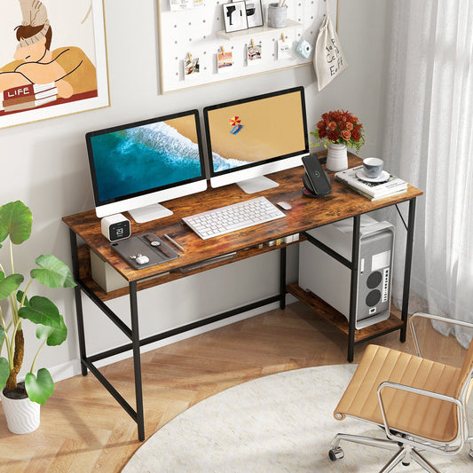 55 Inch Computer Desk with 4 Power Outlets and CPU Stand - Tampa Home & Garden Store