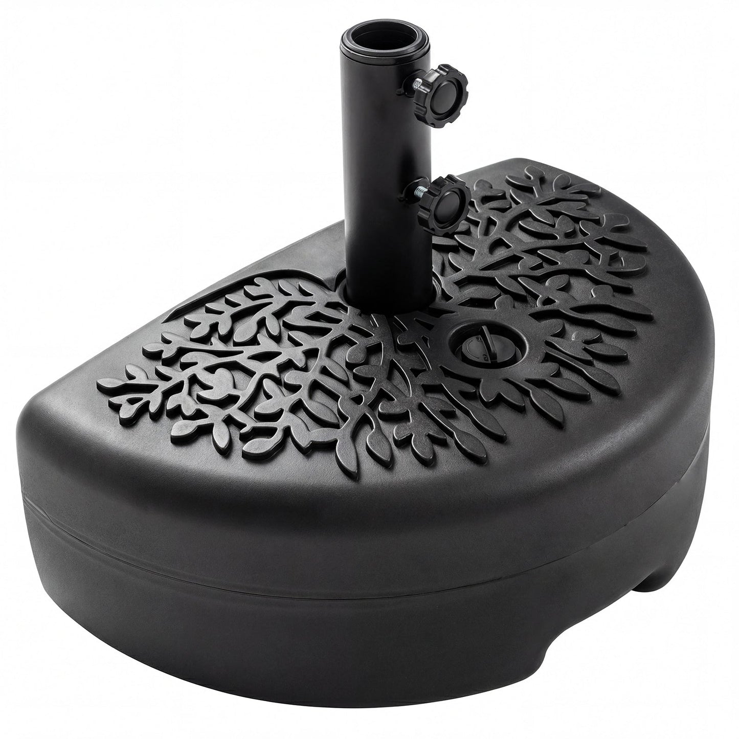 55 LBS Half Round Patio Umbrella Base for Deck Lawn Poolside-Black