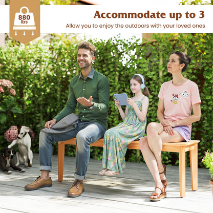 55 Inches Outdoor Teak Wood Bench with 880 LBS Weight Capacity