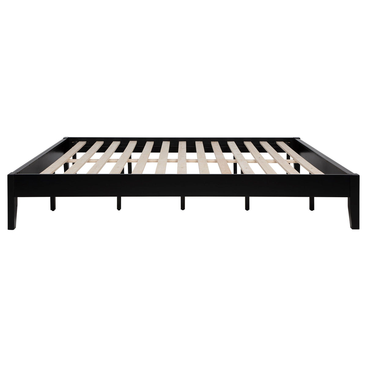 Hounslow platform bed in black metal frame with natural wood slats by HouseOfZazla on Tampa Home & Garden Store