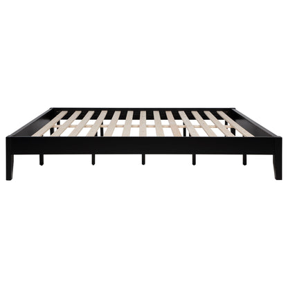 Hounslow platform bed in black metal frame with natural wood slats by HouseOfZazla on Tampa Home & Garden Store