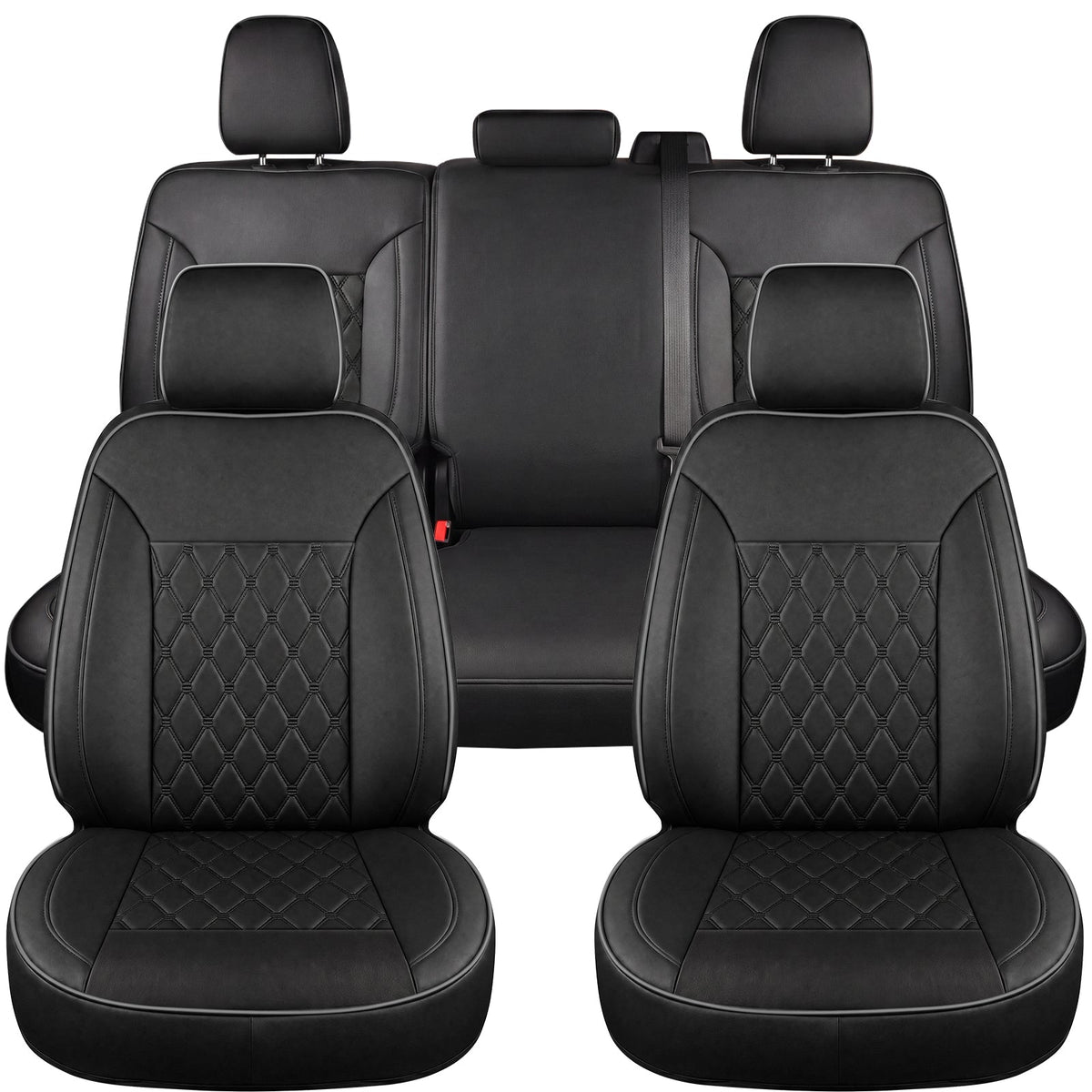 Umbrauto seat cover set for Silverado/GMC Sierra, waterproof black Nappa leather with stitching on Tampa Home & Garden Store