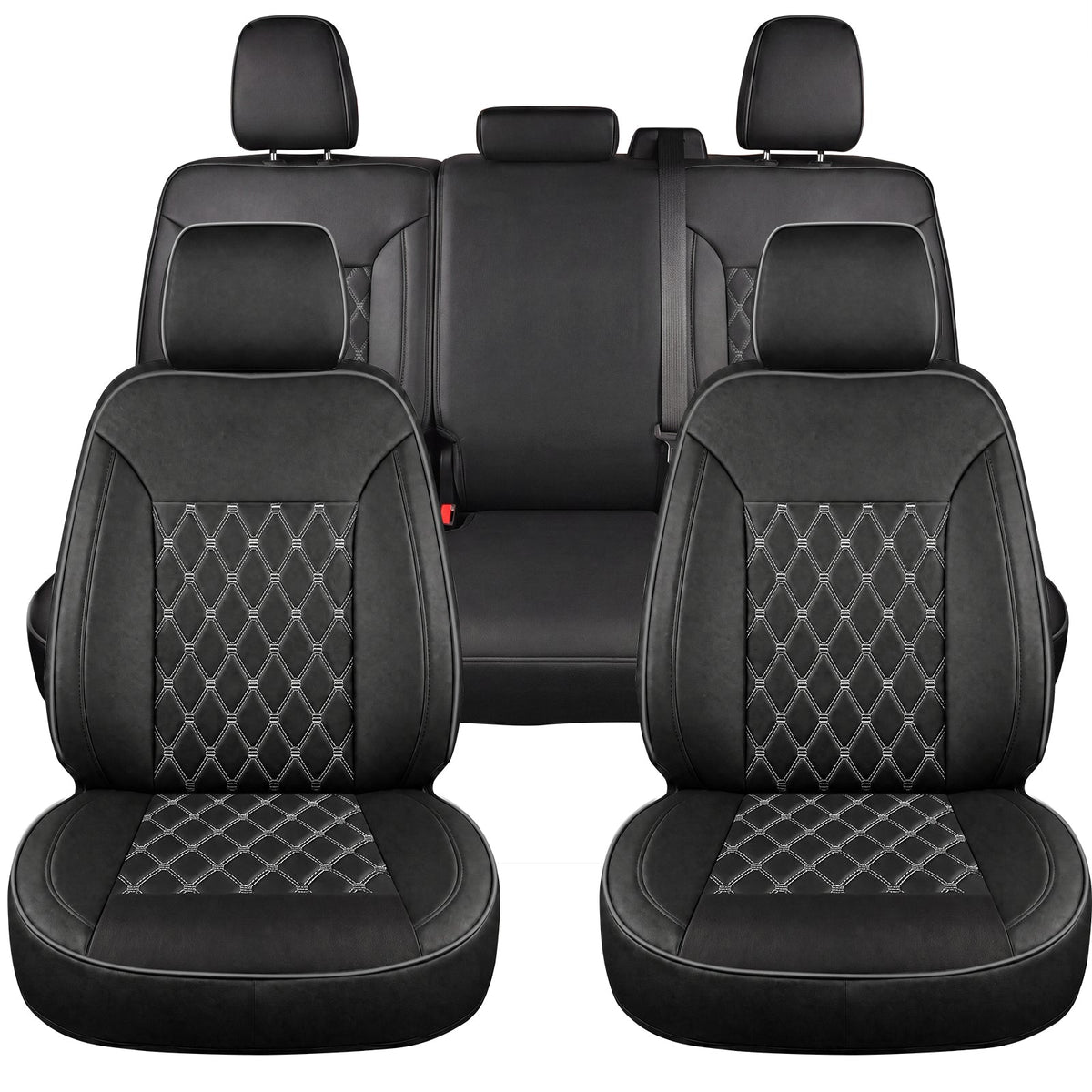 Umbrauto seat covers for Silverado/GMC Sierra 4-seat, black Nappa leather with diamond quilt on Tampa Home & Garden Store