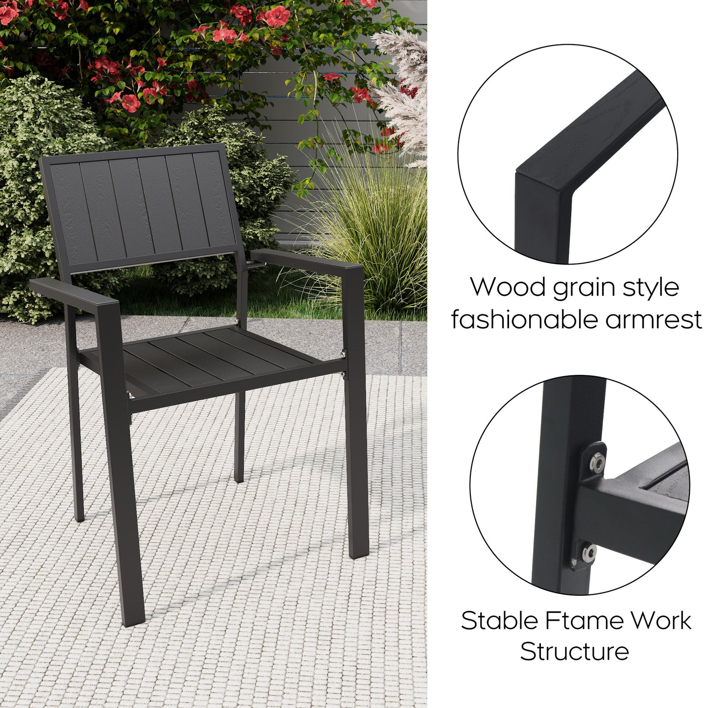 Modern Outdoor and Indoor Metal Chair Set of Two