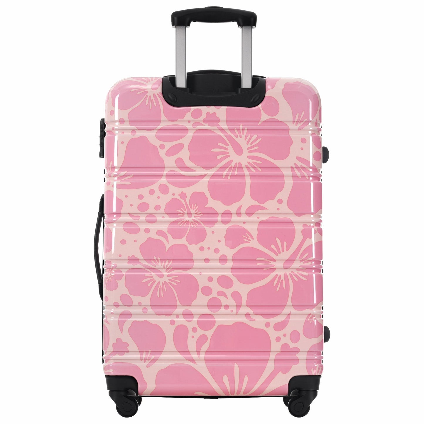 3-piece pink floral hardshell luggage set with TSA lock and spinner wheels on Tampa Home & Garden Store
