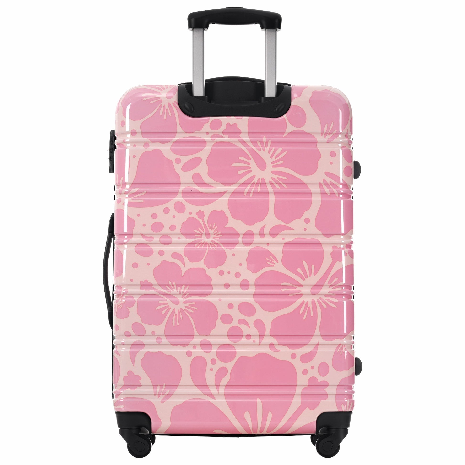 3-piece pink floral hardshell luggage set with TSA lock and spinner wheels on Tampa Home & Garden Store
