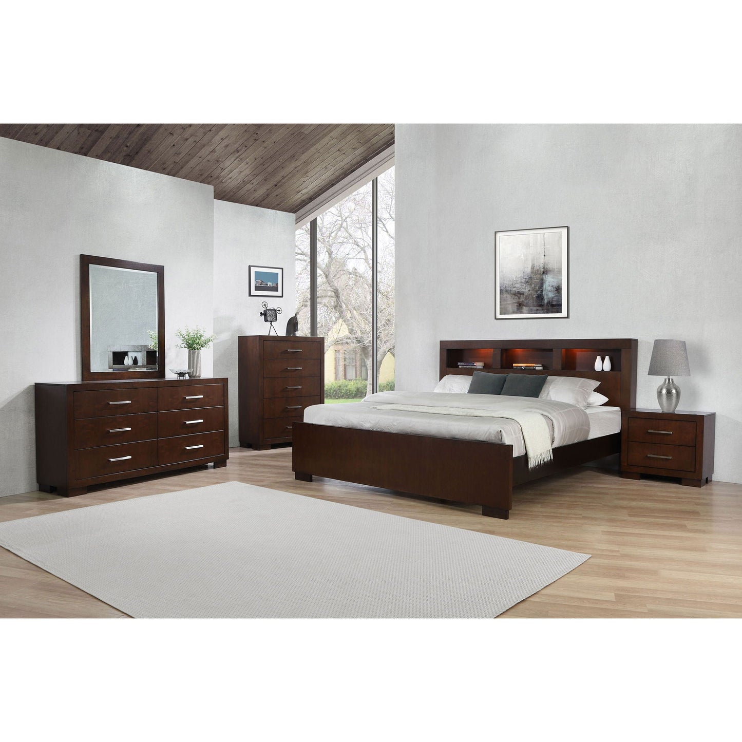 Ardino California King Storage Bed with Bookcase Headboard in cappuccino by HouseOfZazla with dressers on Tampa Home & Garden Store