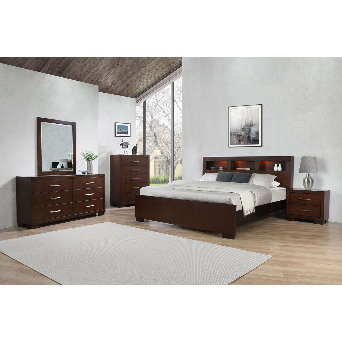 Ardino California King Storage Bed with Bookcase Headboard in cappuccino by HouseOfZazla with dressers on Tampa Home & Garden Store