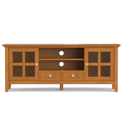 Acadian Media Stand with Glass Doors and Drawers