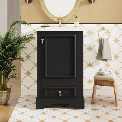 Bathroom Vanity With Sink, Soft Close Door, Shelf