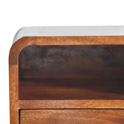 Curved Upper Slot Floating Nightstand with Drawer
