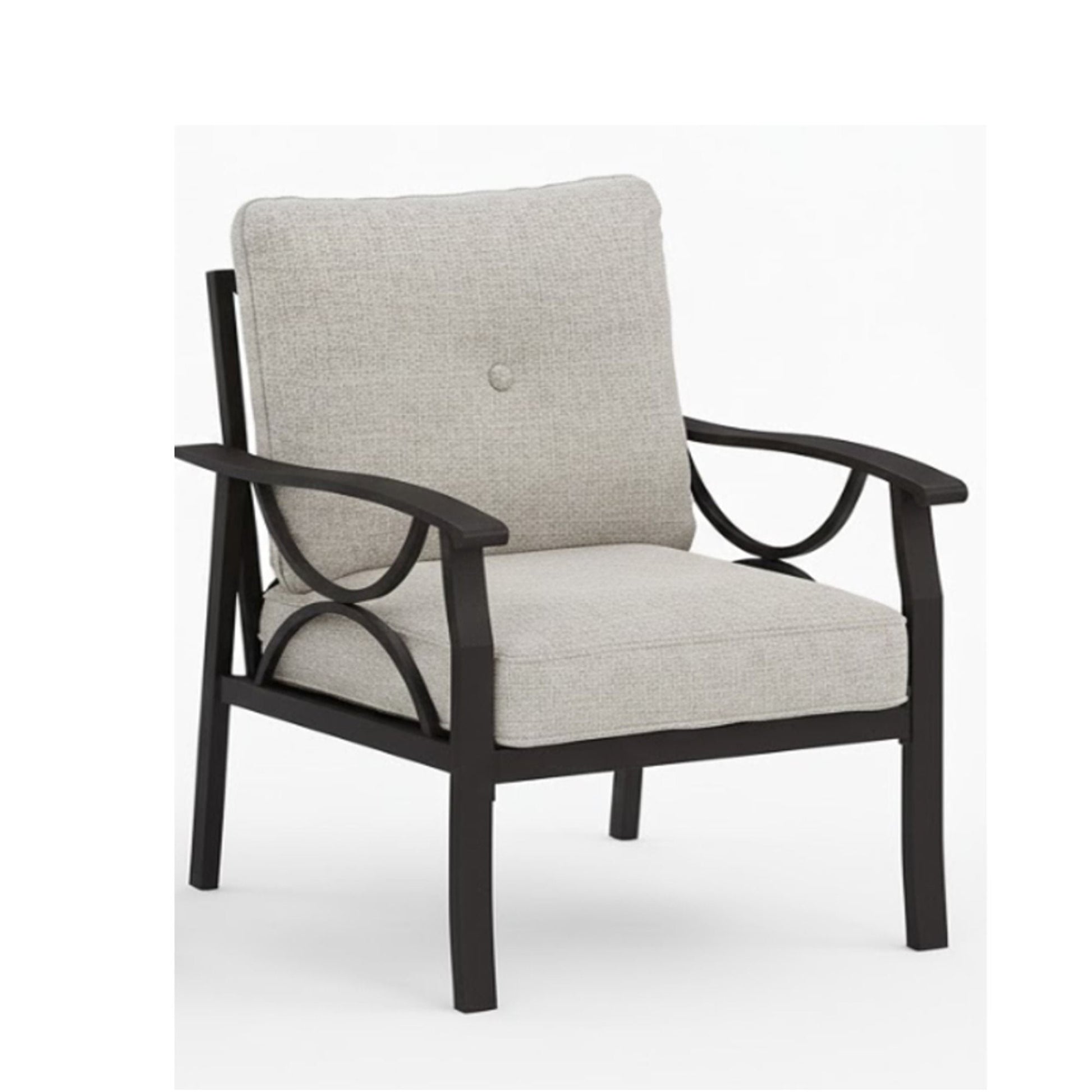 All-Weather Armchairs With Cushions set of 2 beige cushions with black frames by HouseOfZazla on Tampa Home & Garden Store