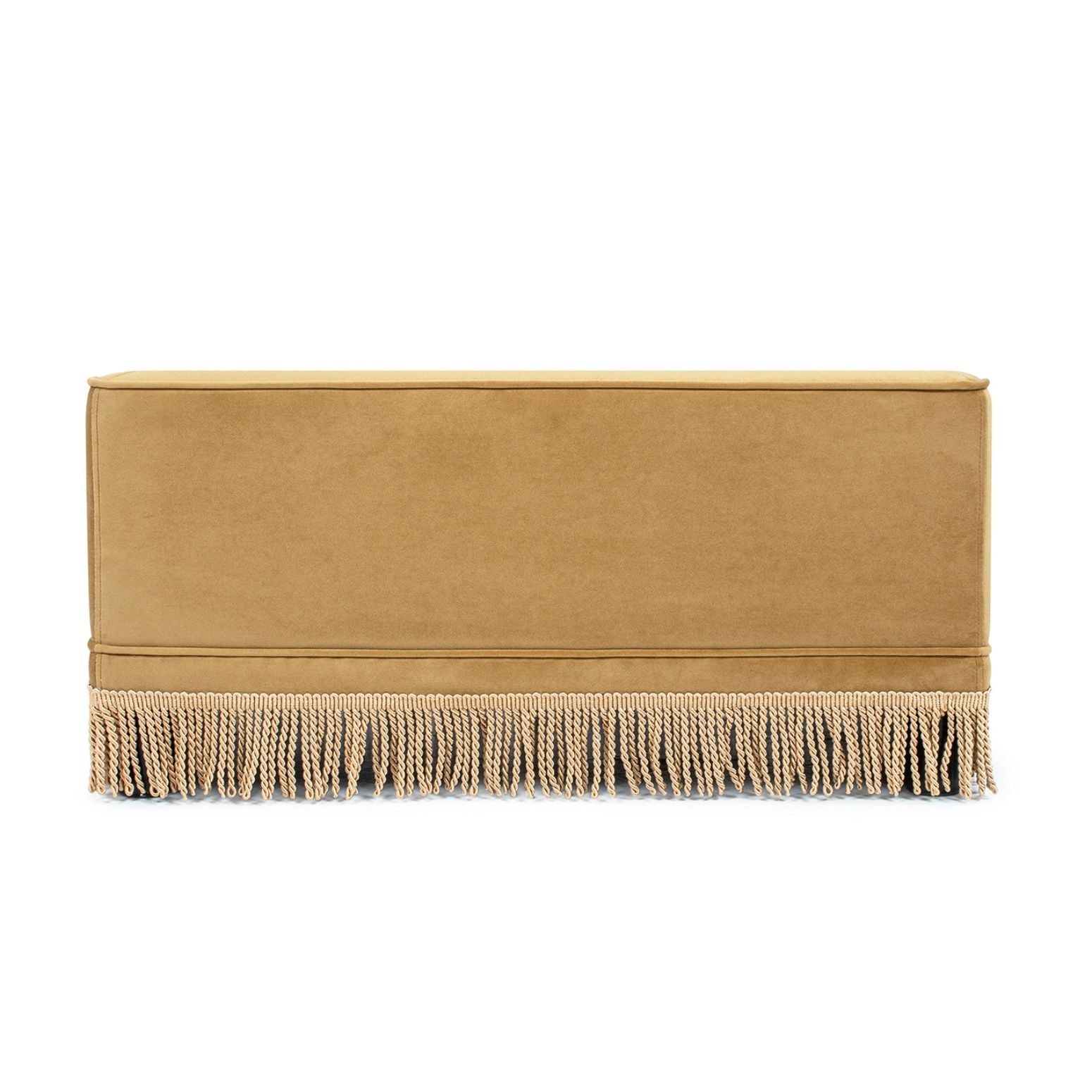 Duchess cat bed sofa tan faux leather with cream tassel fringe trim HouseOfZazla on Tampa Home & Garden Store